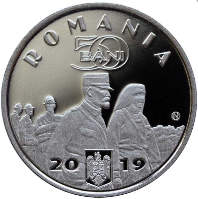 Moneda BNR 50 bani proof, Regina Maria, gradata NGC PF 69