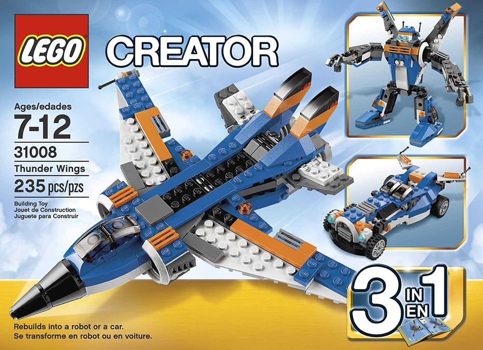 Set Lego Creator 3in1 Thunder Wings, Inaripatul Fulgerator, cod 31008