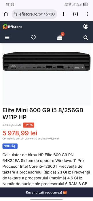 Hp 600  G9 i5/16GB ram ddr5