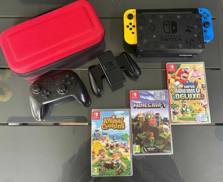 Nintendo Switch Fortnite + 3 jocuri + Pro Controller + accesorii