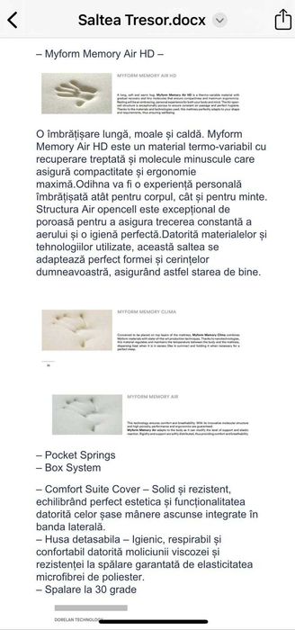 DORELANO SALTEA TRESOR 160x200 MEDIUM arc dublu impachetat individuala