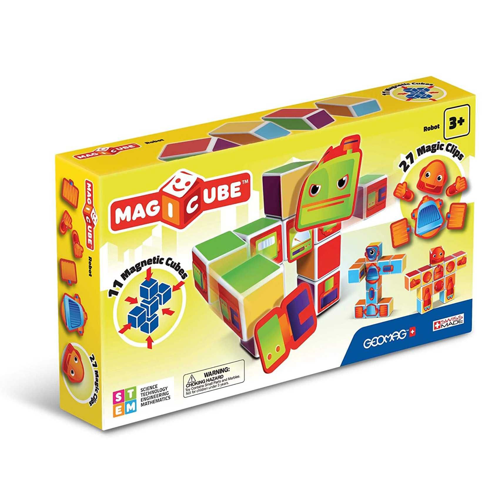 Set de constructie magnetic Geomag, Robot, 11 piese