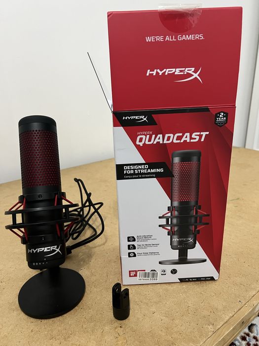 HyperX QuadCast Микрофон (игровой (для стриминга)), черный, красный