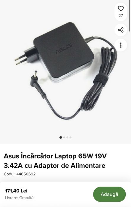 Vand incarcator asus 65W 19V 3.42A