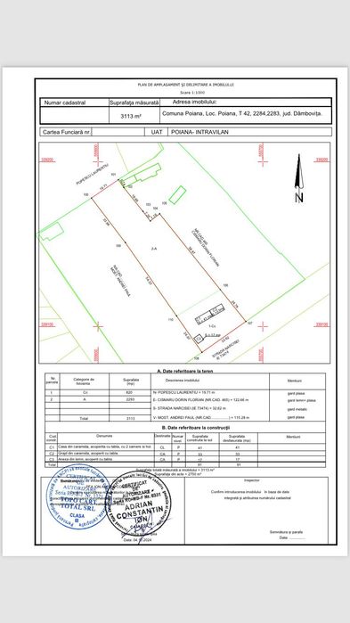 Teren 3113 mp cu casă – Poiana, Dâmbovița