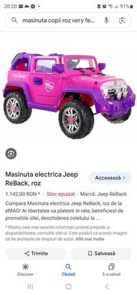Masinuta electrica Jeep ReBack roz