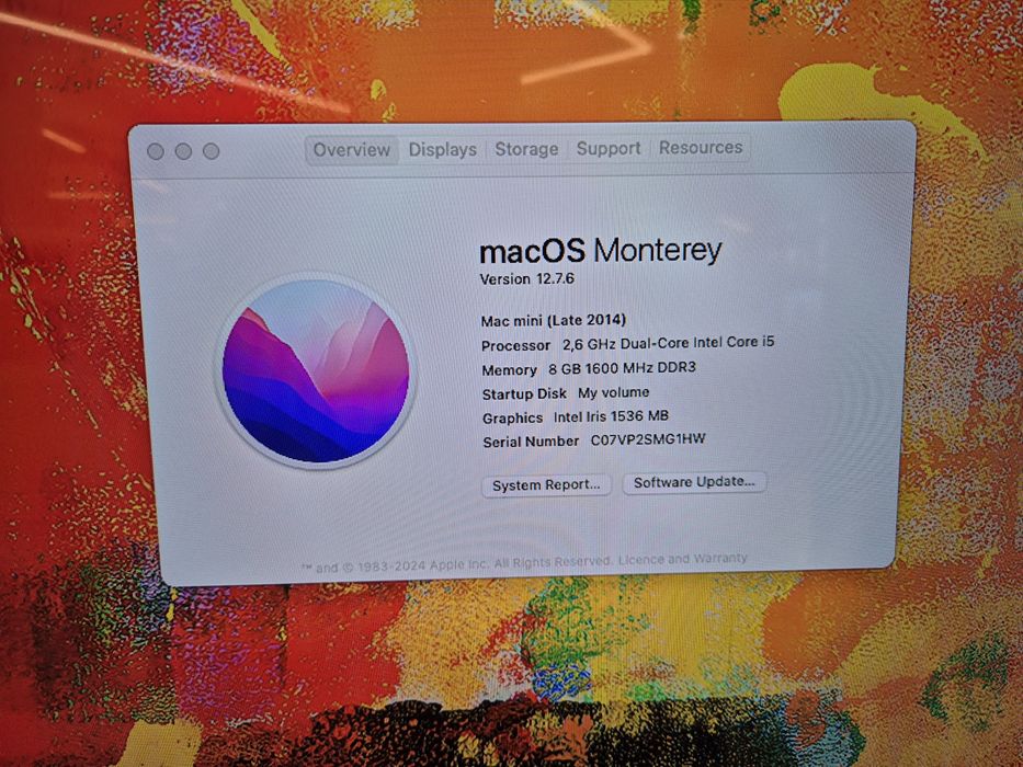 Apple Mac Mini 2014 8gb RAM 256gb SSD, 1TB HDD