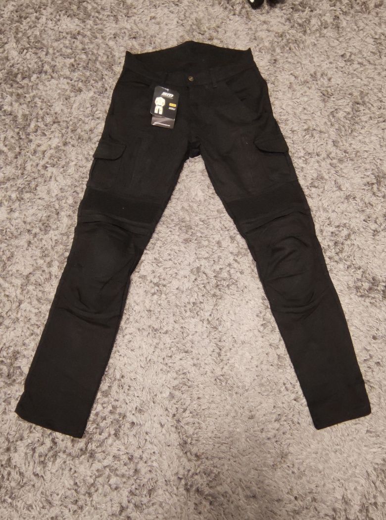 Pantaloni moto Cargo Black protectii+kevlar marimi 30, 32, 34, 36, 38