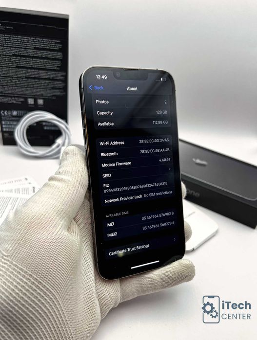 iPhone 13 Pro, 128GB, Graphite, 100% батерия, ОТЛИЧЕН, 1г. ГАРАНЦИЯ!