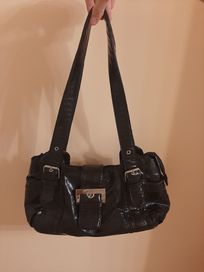 Черна чанта от изкуствена кожа