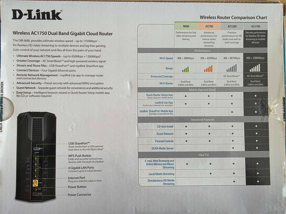 Router wireless DLink DIR-868L Gigabit AC1750, (2,4/5 GHz)