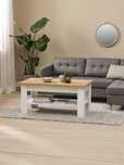 Măsuță living MARKSKEL 60x110 alb/stejar