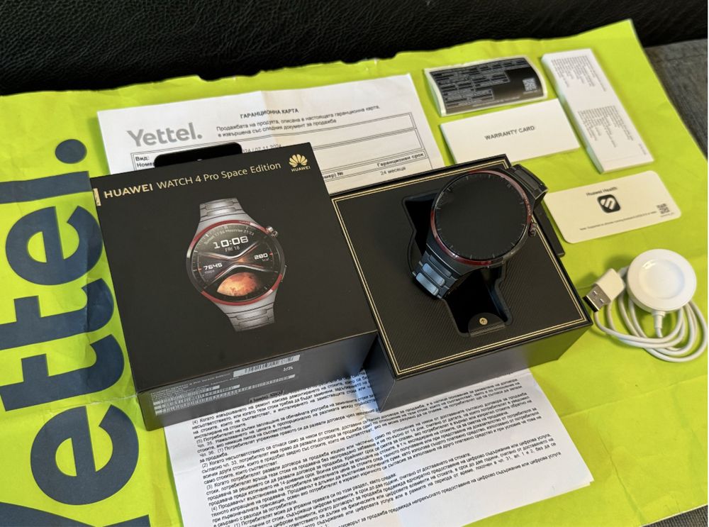 КАТО НОВ 48mm Huawei watch 4 PRO SPACE EDITION Гаранция Yettel 2027 г.
