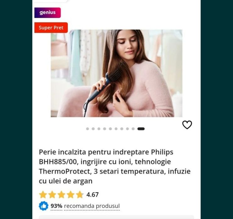 Perie termica pentru indreptare nouă,Phillips