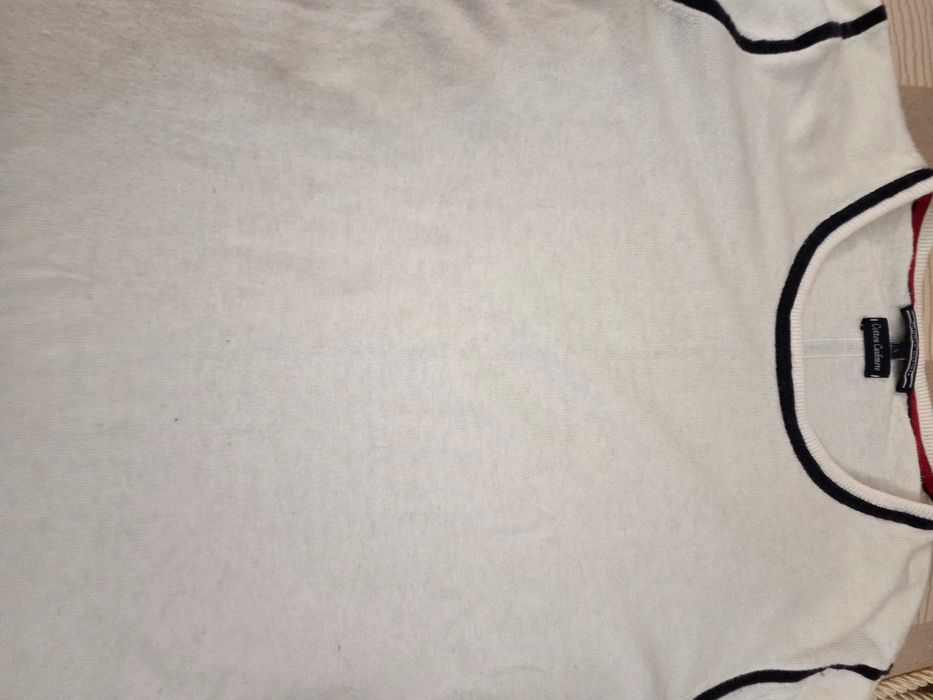 Pulover  Tommy Hilfiger pentru femei, amestec bumbac si casmir,  alb