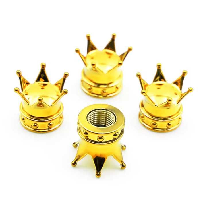 Капачета за вентил, капачка КОРОНА ЧЕРЕП 4бр комплект 5цвята ТОП ЦЕНА