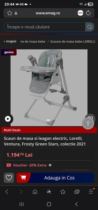 2 in 1 leagan si scaun de masa pentru bebelusi