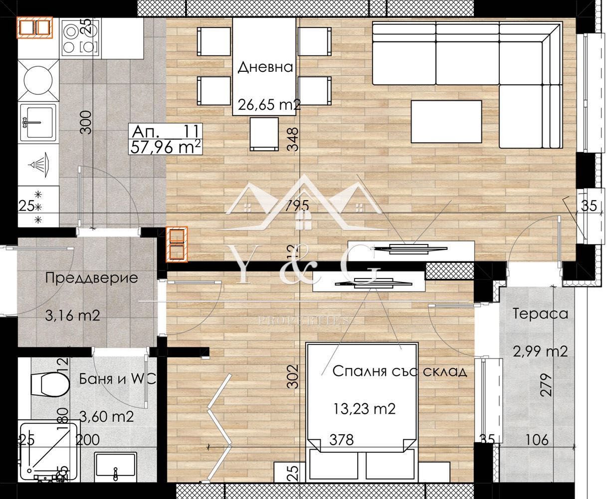 Продава се Двустаен апартамент в Пловдив, Остромила - 67 кв.м за 1376 €/кв.м - Снимка #1