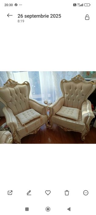 Vând mobilier living imperial stil baroc, model unicat