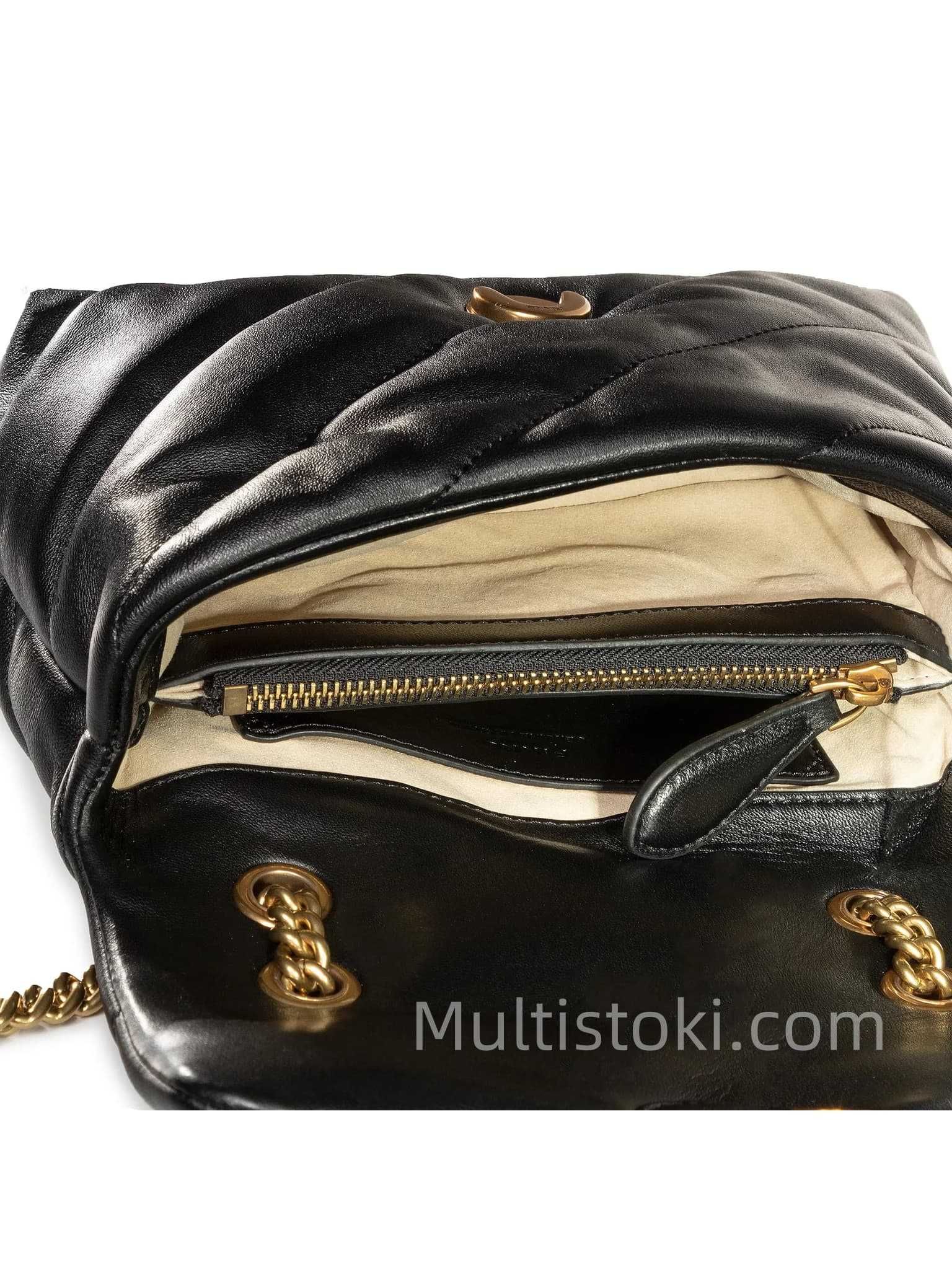 PINKO Дамска чанта Love Mini Puff Maxi Черен чистонова 28x19x10см