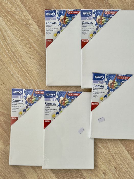 5 нови платна/ пана за рисуване (акварел)