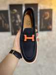 Espadrile/Mocasini Barbati Hermes Din Piele Albastru Indigo!