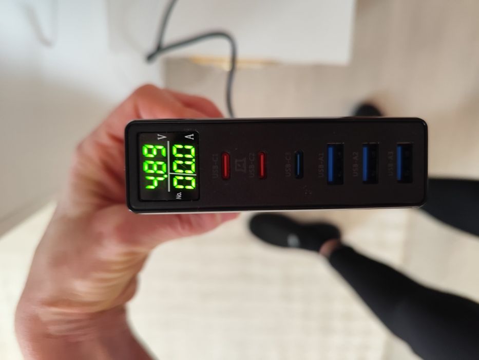 160W USB C GaN мрежово зарядно устройство, станция за зареждане с 6 по