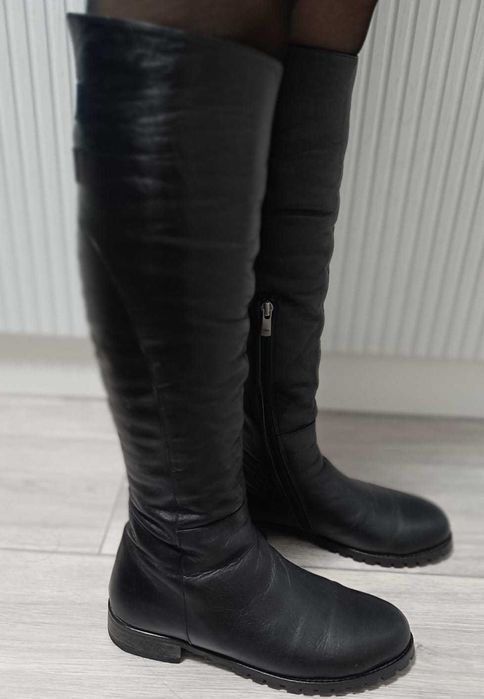 Сапоги кожаные зимние