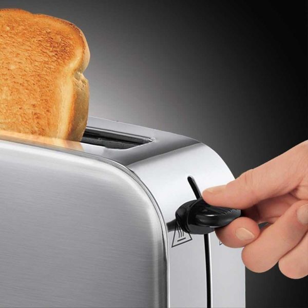 ПРОМО 2г Гаранция Мощен Тостер Russell Hobbs 1000W Неръждаема Стомана
