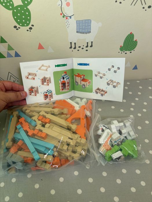 Монтесори дървено Лего 120 части