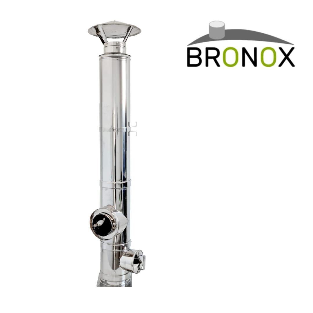 Kit coș de fum Bronox din inox, înălțime 5 m, diametru 120 mm, așezat