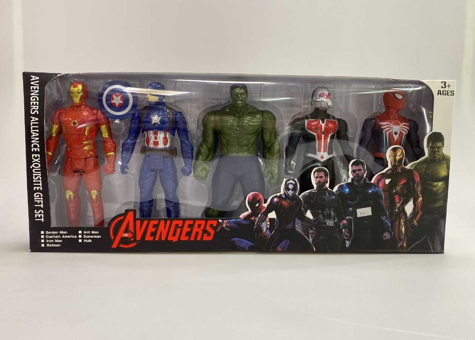 Комплект 5 броя Фигурки Отмъстителите, 25см Avengers Спайдърмен и др.