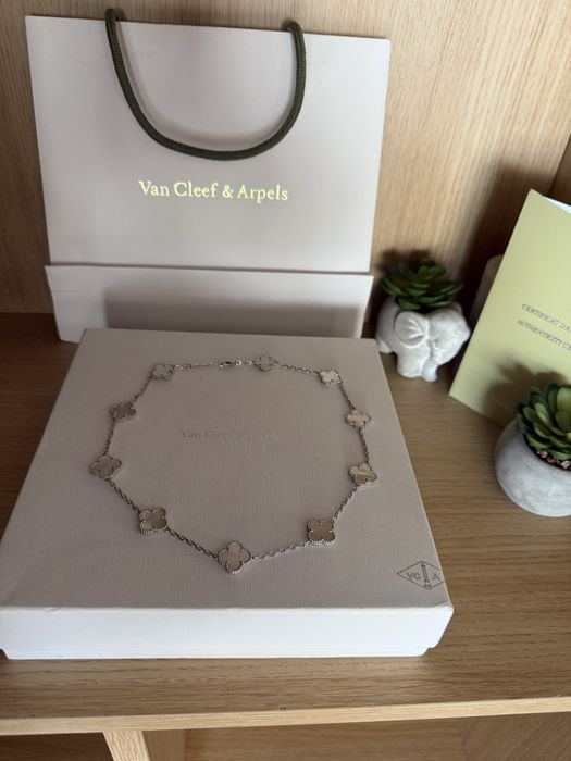 Нови сребърно колие Van cleef седеф