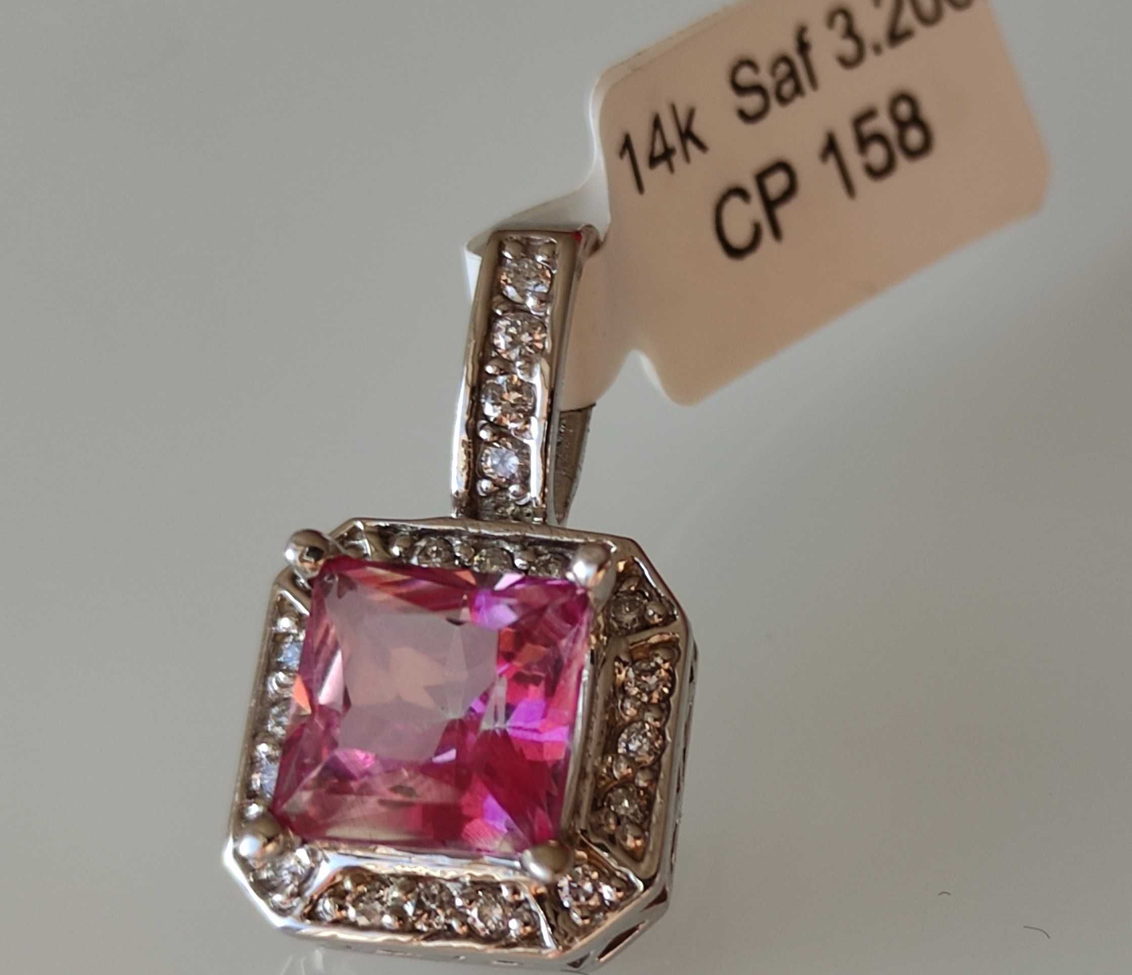 Colier aur 14k cu Diamante si Topaz 3.20ct