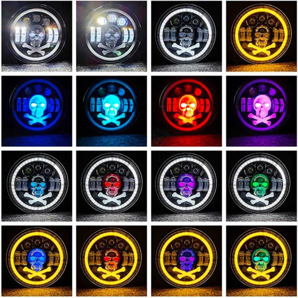 LED халоген фар 50W, 12-24V, 18 см, къси/дълги с DRL дневни светлини
