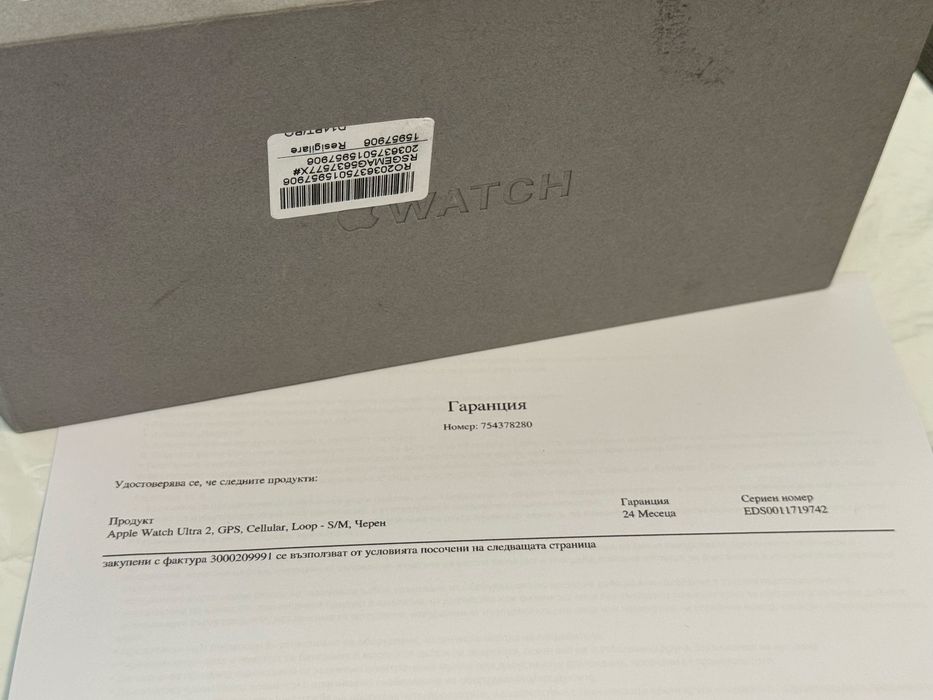 КАТО НОВ 49mm Apple watch Ultra 2 Гаранция EMAG 2026г. Black