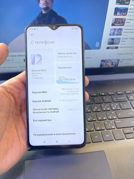 Redmi note 8 pro 6/128 gb ideyal holata