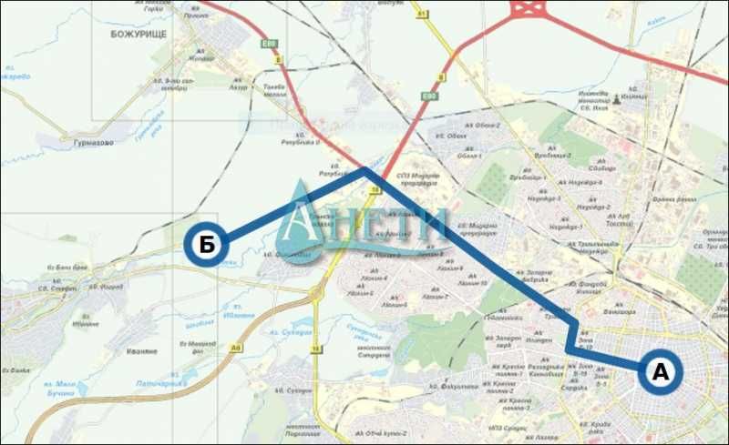 ПИ 2001 м2 в гр.Банкя с 28 м лице на Банско шосе за бизнес сгради