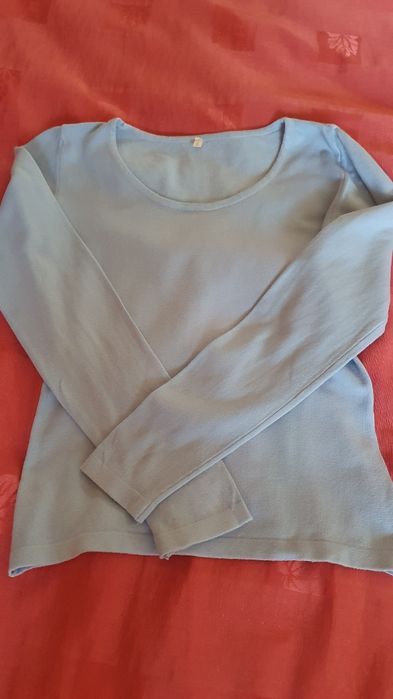 Pulover fin bumbac bleu XS/S