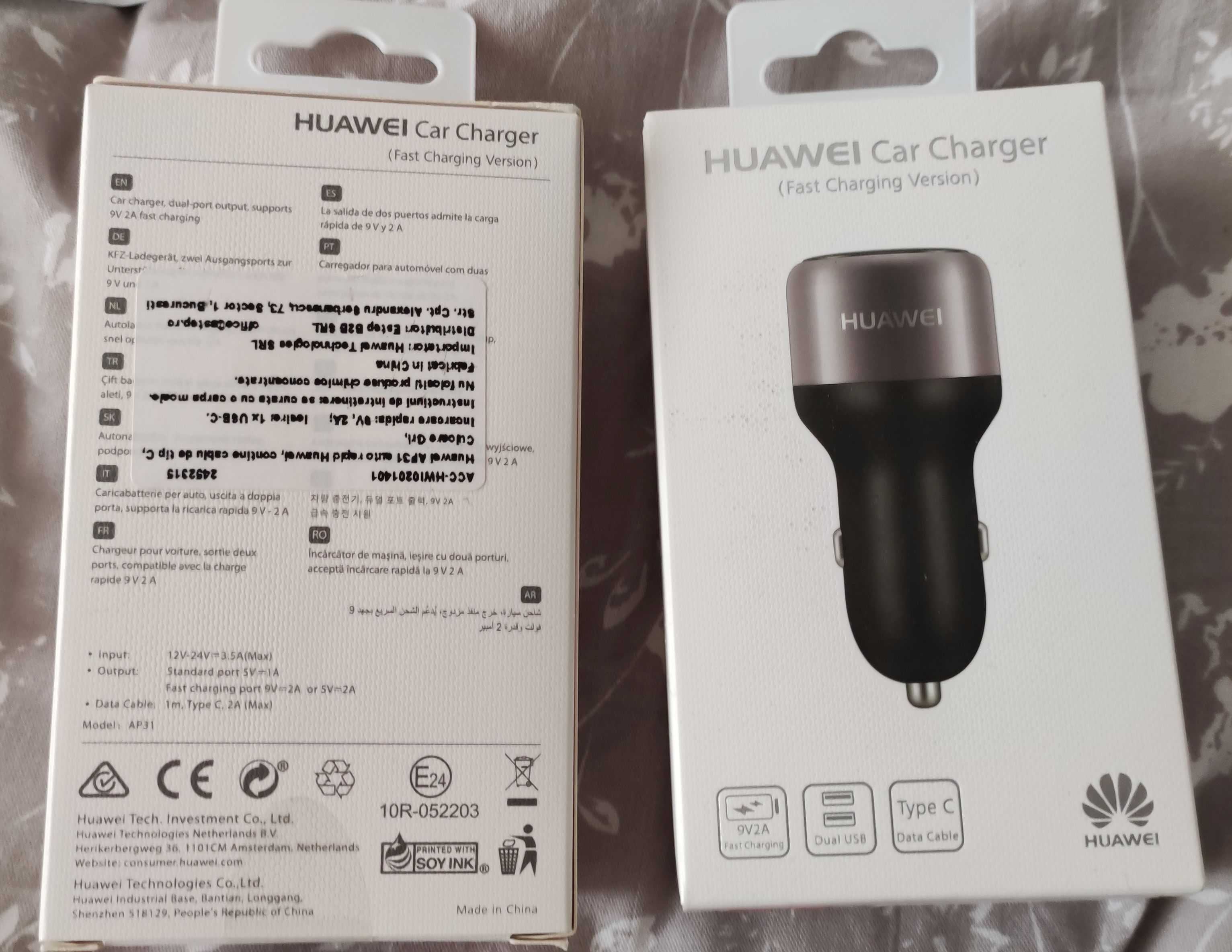 Incarcator auto Huawei AP31 Quick Charge 18W dual USB