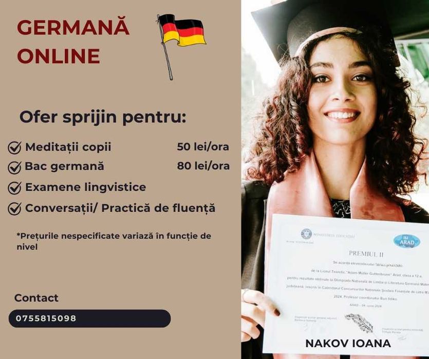 Cursuri germana online/fizic: meditatii, bac, examene, conversatii
