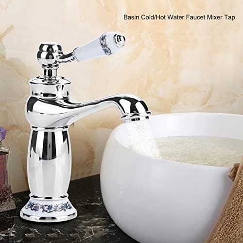 Винтидж/ ретро смесител за мивка за баня с флорални мотиви