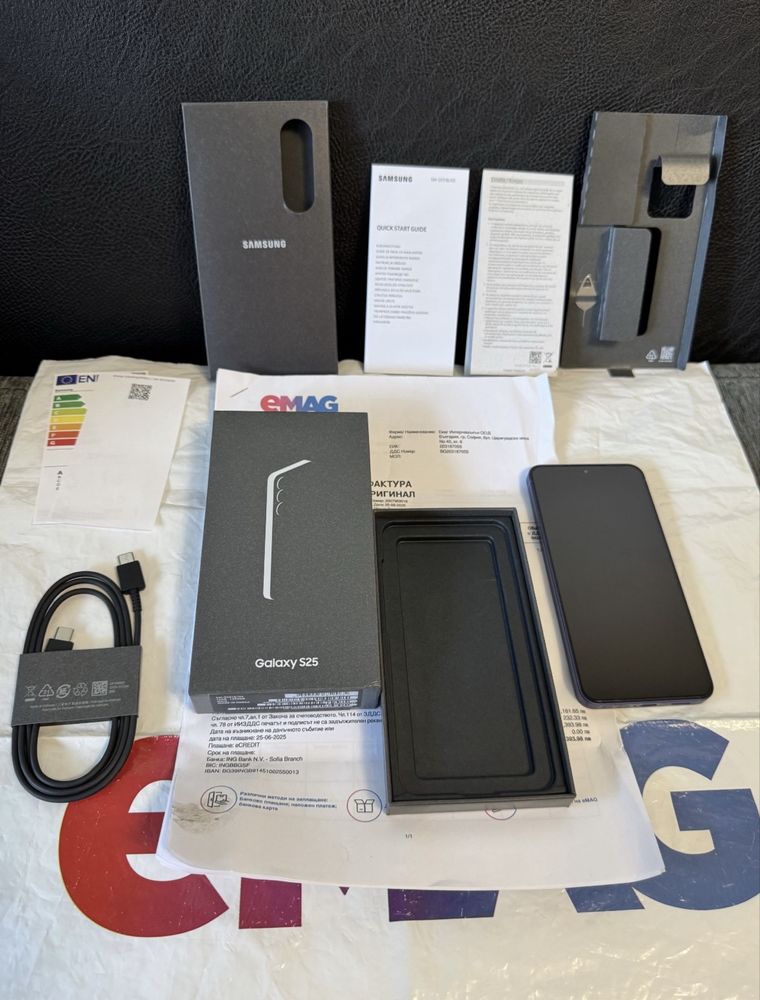 КАТО НОВ 256GB Samsung S25 EMAG Гаранция до 2027 г. Navy