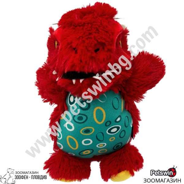 Пухкава Играчка за Куче- със Звук- Червена-Baby Dinosaurs-Pet Interest