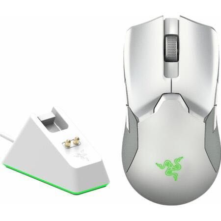 Mouse gaming Razer Viper Ultimate & Dock,RGB, Alb mercury,sigilat