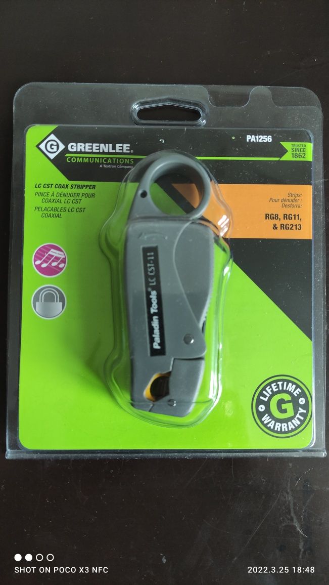 Стриппер greenline 1256-PAL
для кабелей RG-8, RG-11,RG-213