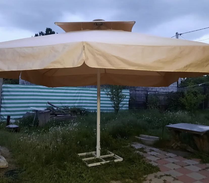 Реставрация тентов для уличных зонтов, шатров.