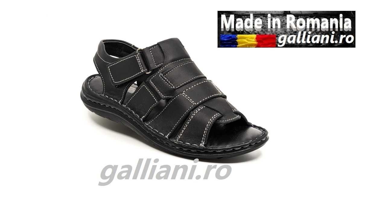 Sandale negre barbati-fabricat in Romania din piele naturala