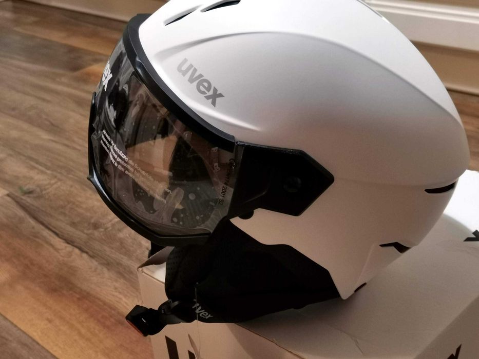 Casca schi UVEX Instinct Visor White Mat , marime 53 - 56 (cm)