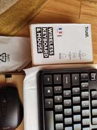 Mouse și tastatură wireless Trust noua,tastele in limba franceza.